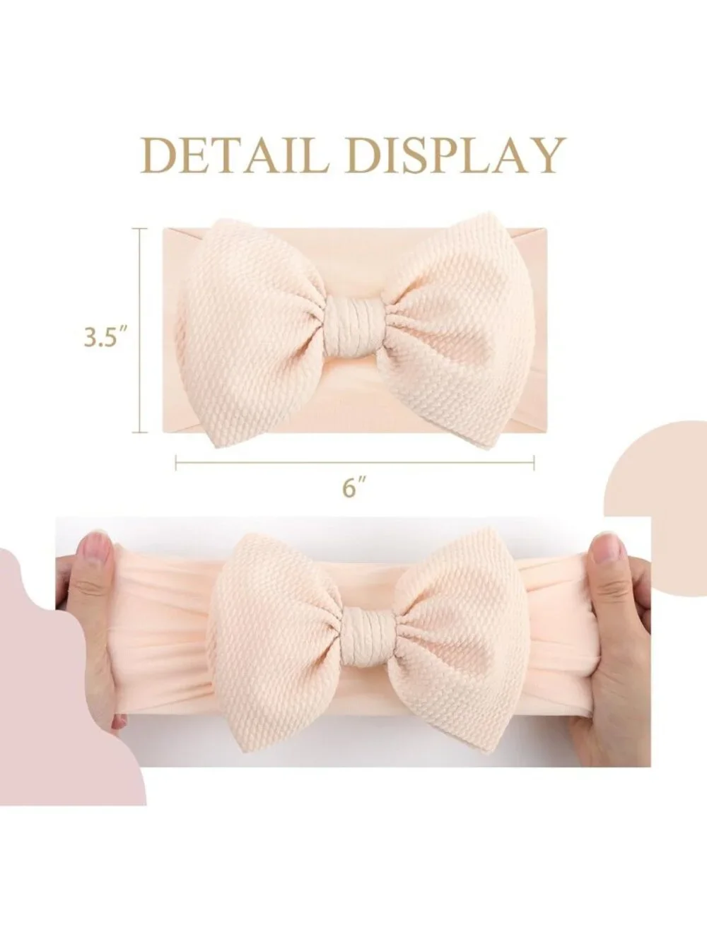 Handmade Baby Headbands - Elastic Nylon Hairbands with Bows for Newborns